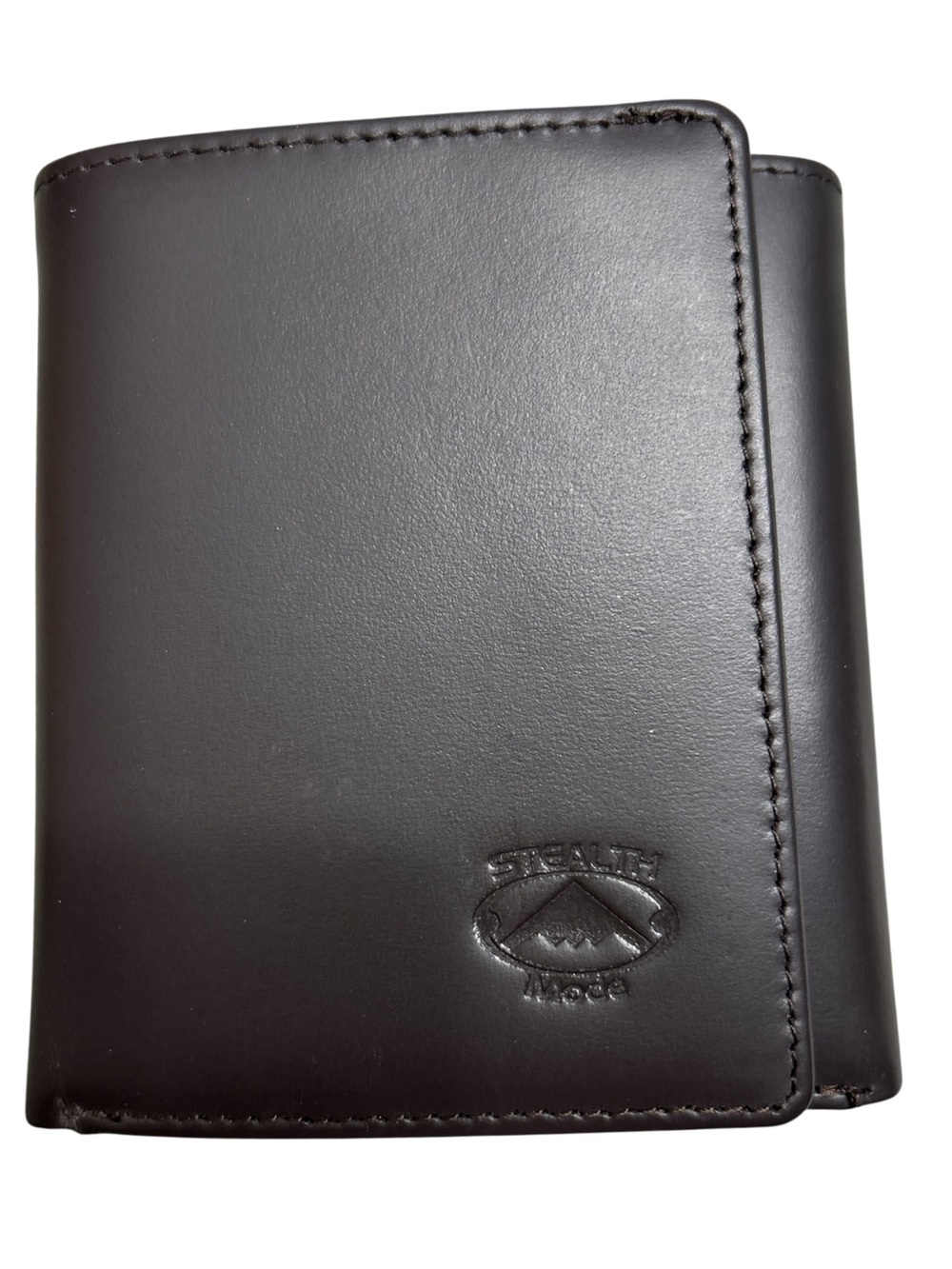 Dark Brown Imitation Leather Bi-Fold Wallet